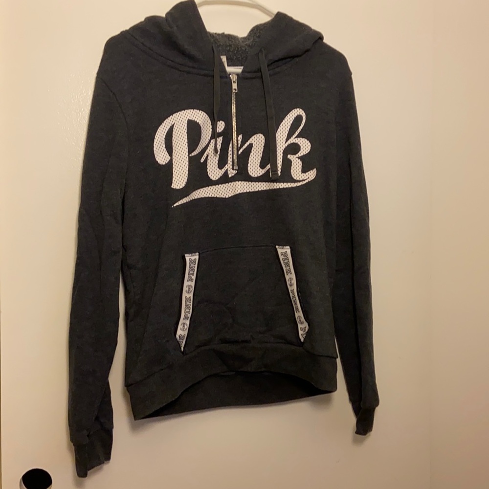 PINK quarter zip with hood